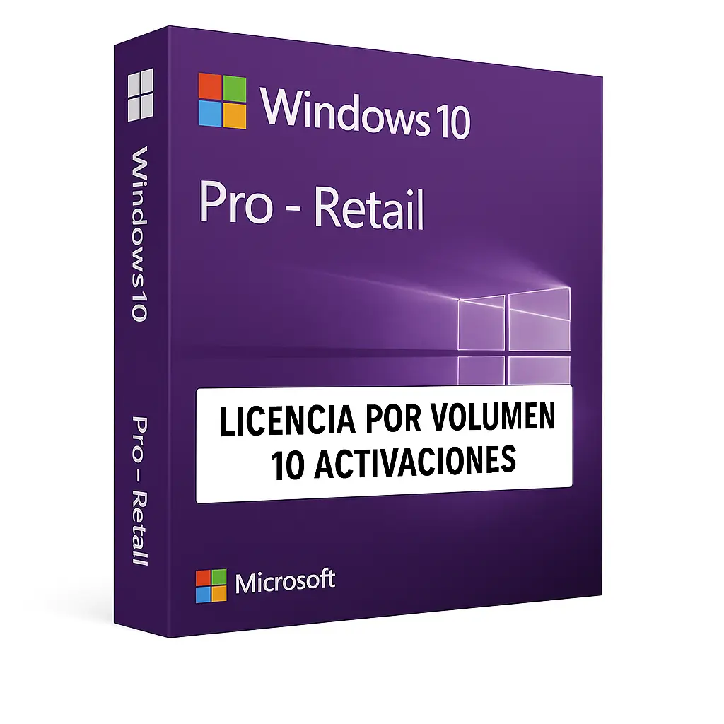 Windows 10 Pro – Licencia por Volumen para 10 Activaciones MSLicencias