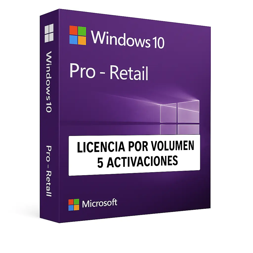 Windows 10 Pro – Licencia por Volumen para 5 Activaciones: MSLicencias